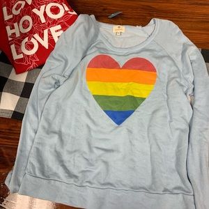 Sundry love rainbow sweatshirt one size fits all